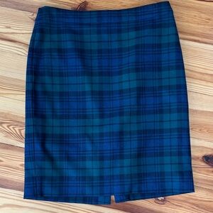 J. Crew Tartan Pencil Skirt in Navy and Forest Women’s size 4 EUC